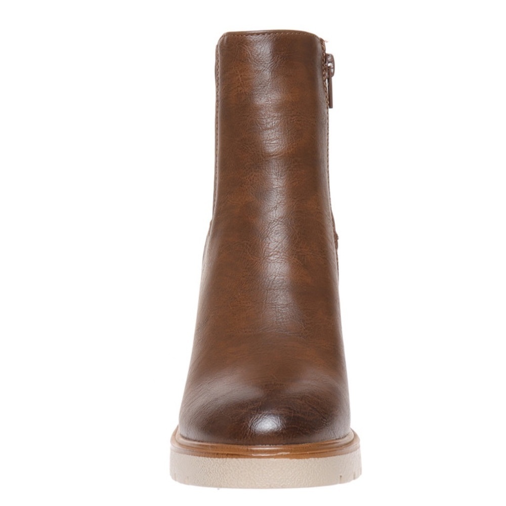 CLEARANCE Tan Chelsea Platform Lug Sole Booties - Picture 2 of 4